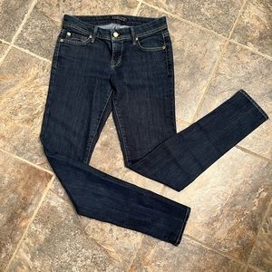 🌺 Fidelity Dark Blue Jeans Straight Leg 5 Pocket EUC Women’s Size 27.